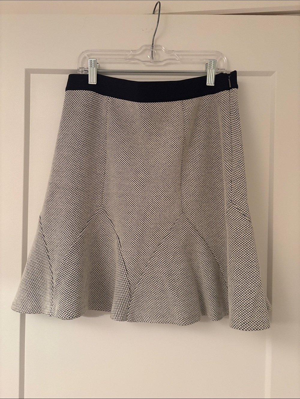 Rebecca Taylor Black and White Flared Mini Skirt